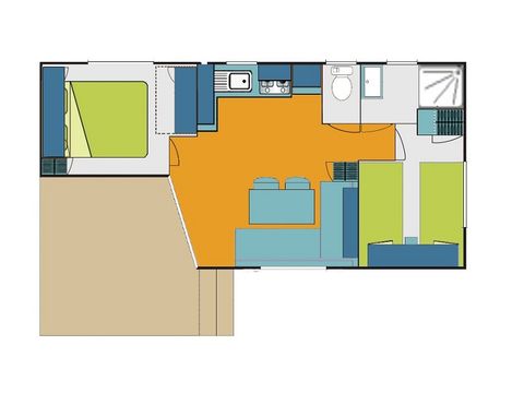 MOBILHOME 5 personnes - Equilibre 2 chambres 4/5 personnes