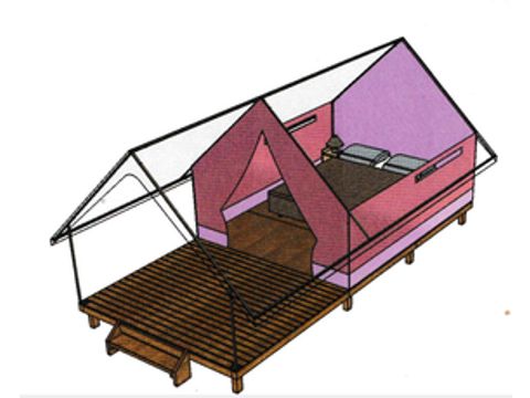 Tente en toile et en bois 2 personnes - Canada Treck Lit double