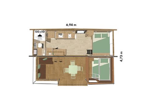 MOBILHOME 4 personnes - Tiny lodge 2 Chambres 4 Personnes, vue mer