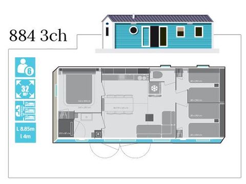 MOBILHOME 6 personnes - GD CONFORT
