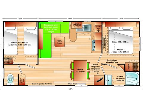 MOBILHOME 4 personnes - Cottage 2 chambres - 31 m² 