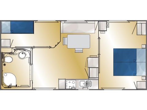 MOBILHOME 4 personnes - pour personne à Mobilité Réduite (2 chambres)