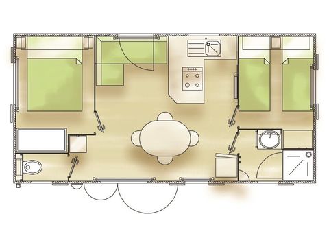 MOBILHOME 4 personnes - Confort (2 chambres)