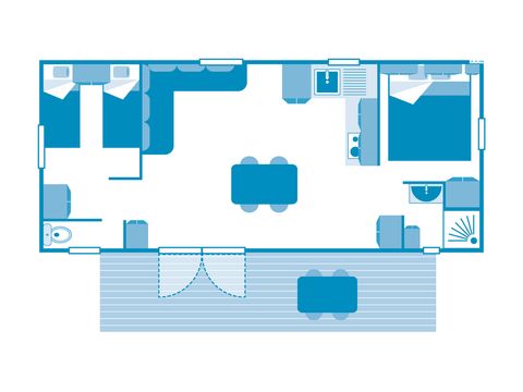 MOBILHOME 4 personnes - COTTAGE 4p 2ch ****
