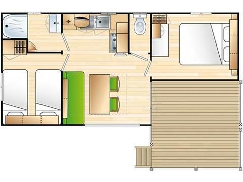 MOBILHOME 4 personnes - Cottage Bambou