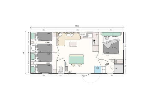 MOBILHOME 6 personnes - Mobil-home Family Premium - 6p - 3ch