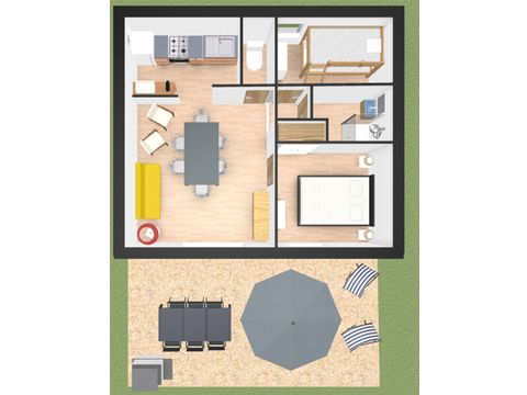 Gîte 6 personnes - 2 chambres avec clim