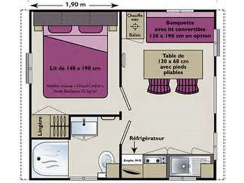 MOBILHOME 2 personnes - Type 1 - SUPER ASTRIA CONFORT