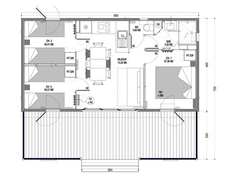 Chalet 8 personnes - Confort - 3 chambres