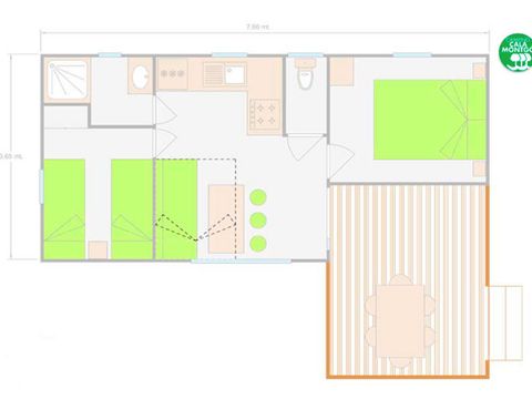 MOBILHOME 4 personnes - BASIC - CLIM - DRAPS - SERVIETTE - WIFI