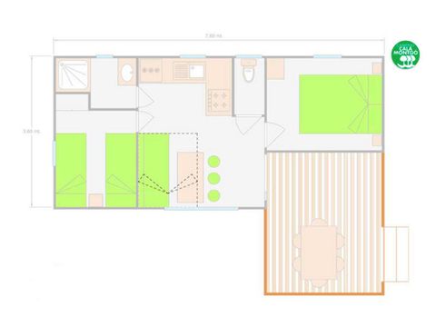 MOBILHOME 4 personnes - BASIC - CLIM - DRAPS - SERVIETTES - WIFI