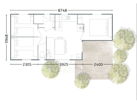 MOBILHOME 6 personnes - MH Confort 3ch 6p
