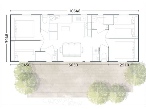 MOBILHOME 8 personnes - MH Premium 4ch 8p