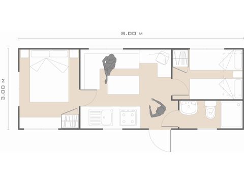 MOBILHOME 5 personnes - OLEANDRI TRILO
