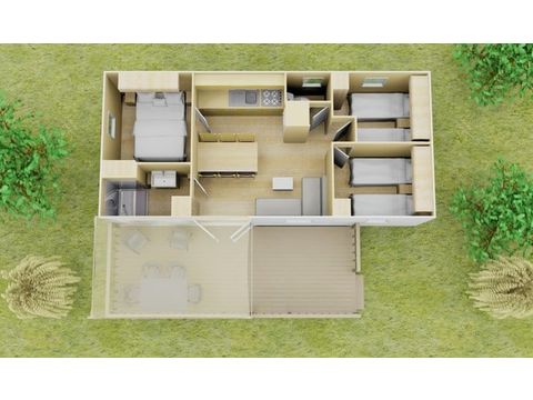 Mobilhome 6 personnes - Mobil-home | Comfort XL | 3 Ch. | 6 Pers. | Terrasse surélevée | Clim.