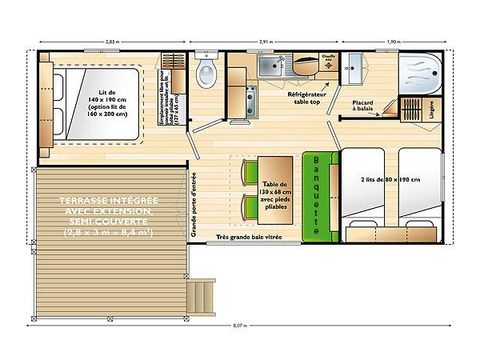 MOBILHOME 4 personnes - LOGGIA