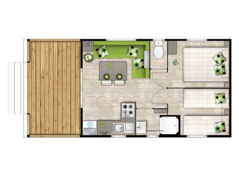 MOBILHOME 4 personnes -  RUBIA