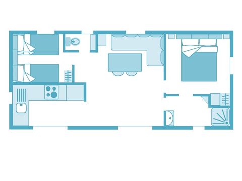 MOBILHOME 4 personnes - Luxe 2ch