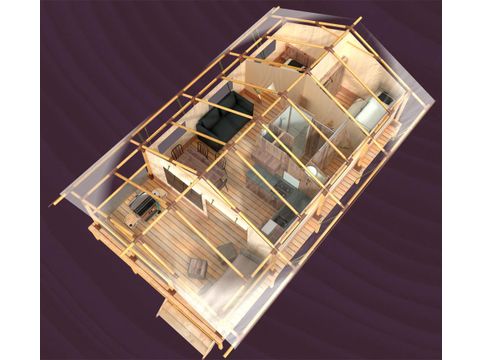 TENTE TOILE ET BOIS 5 personnes - Lodge KENYA 46m² 