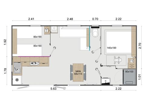 MOBILHOME 4 personnes - Supérieur 2 chambres