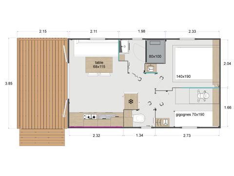 MOBILHOME 4 personnes - Confort 2 chambres