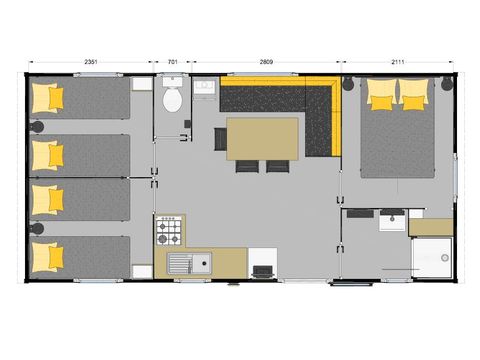 MOBILHOME 6 personnes - PREMIUM 3 ch 6 pers