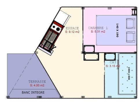 Tente en toile et en bois 4 personnes - TENTE SAHARI 2 CH 4 pers 1/4 pers