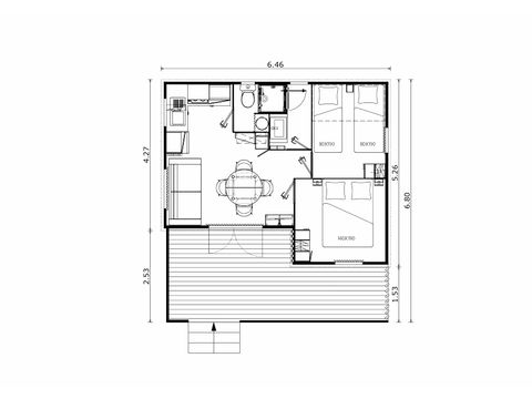 MOBILHOME 4 personnes - Cottage Sureau - 26.5 m² - 2 chambres