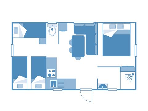 MOBILHOME 5 personnes - COTTAGE 4/5p 2ch ***