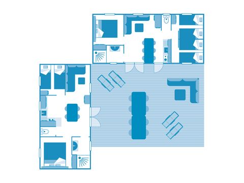 MOBILHOME 10 personnes - COTTAGE FRIENDS 10p 5ch ****<br/><br/>